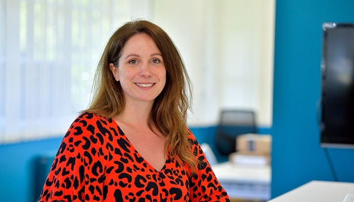 Helen Orme, Head of Customer Engagement, photographed in the Sava offices