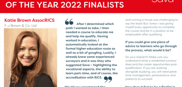 Katie Brown case study for the RICS Young Surveyor of the Year 2022 awards