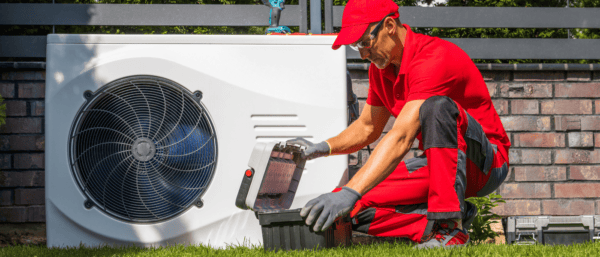 Image shows a heat pump