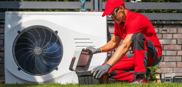 Image shows a heat pump