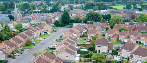 Image shows social housing in the UK