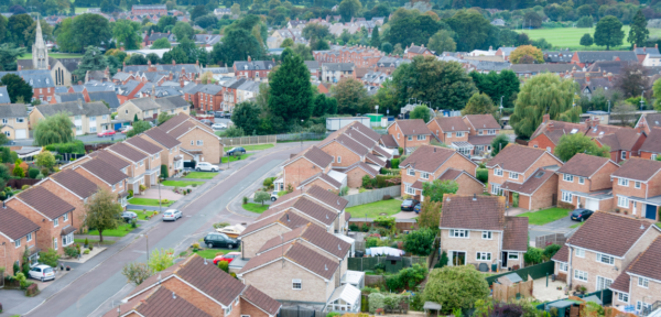 Image shows social housing in the UK