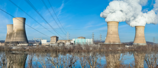 Image shows nuclear cooling towers