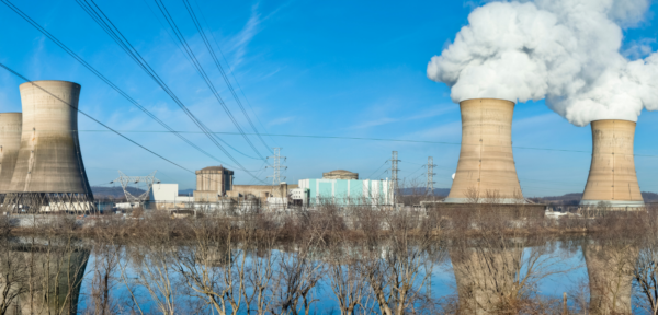 Image shows nuclear cooling towers