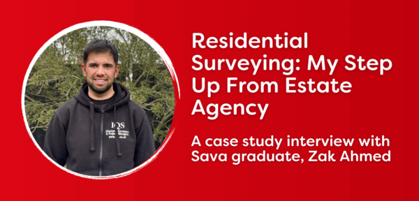 Image shows Zak Ahmed, Sava surveying graduate.